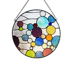 Chloe Lighting Bubbles Geometric-Style Stained Glass Window Panel 13"