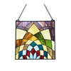 Chloe Lighting Kaleidoscope Geometric-Style Stained Glass Window Panel 16" Tall