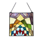 Chloe Lighting Kaleidoscope Geometric-Style Stained Glass Window Panel 16" Tall