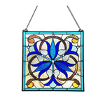 Chloe Lighting Bell-Flower Victorian-Style Stained Glass Window Panel 16" Tall