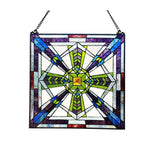 Chloe Lighting Aylmer Mission-Style Blk Finish StainedGlass WindowPanel 18" Tall