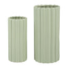 Sagebrook Home 17952-01 Ceramic, Set of 2 10/13?H Ribbed Vases, Cucumber
