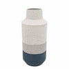Sagebrook Home 16655-02 Metal, 14" Textured Vase, White/Blue