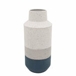 Sagebrook Home 16655-02 Metal, 14" Textured Vase, White/Blue