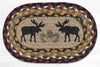 Earth Rugs MSP-19 Black Moose Printed Oval Swatch 10``x15``