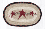 Earth Rugs OMSP-19 Primitive Stars Burgundy Printed Oval Swatch 7.5``x11``