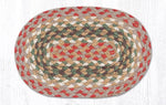 Earth Rugs OMS-24 Olive/Burgundy/Gray Oval Swatch 7.5``x11``