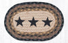 Earth Rugs OMSP-99 Black Star Printed Oval Swatch 7.5``x11``