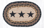 Earth Rugs OMSP-99 Black Star Printed Oval Swatch 7.5``x11``