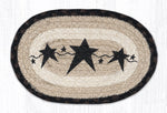 Earth Rugs OMSP-313 Primitive Stars Black Printed Oval Swatch 7.5``x11``