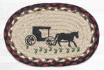 Earth Rugs OMSP-319 Amish Buggy Printed Oval Swatch 7.5``x11``
