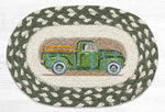 Earth Rugs OMSP-338 Vintage Green Truck Printed Oval Swatch 7.5``x11``