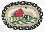 Earth Rugs OMSP-430 Red Barn Printed Oval Swatch 7.5``x11``