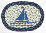Earth Rugs OMSP-443 Sailboat Printed Oval Swatch 7.5``x11``