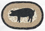 Earth Rugs OMSP-459 Pig Silhouette Printed Oval Swatch 7.5``x11``
