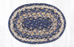 Earth Rugs OMS-9-97 Deep Blue Oval Swatch 7.5``x11``