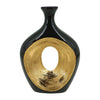 Sagebrook Home 15119-08 Ceramic, 13" 2-Tone Scratched Oval Vase, Black/Gld