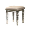 Benzara Leatherette Upholstered Vanity Stool with Acrylic Legs, Beige