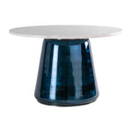 Sagebrook Home 16569-08 Marble Top, 19" Coffee Table Gls Base, Metallic