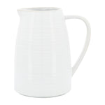 Sagebrook Home 17163 Ceramic, 8" Pitcher, White