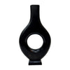 Sagebrook Home 18471-03 Mango Wood, 15" Cut-Out Vase, Black