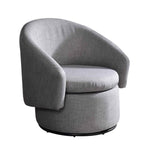 Benzara Curved Padded Back Accent Chair with Tubular Round Base, Gray