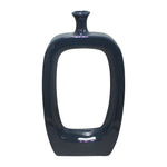 Sagebrook Home 13903-25 Ceramic, 18" Vase W/Cutout, Navy Blue
