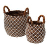 Sagebrook Home 18049 Banana Leaf, Set of 2 9/14" Diamond Basket, Natural