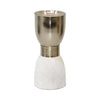Sagebrook Home 18219-01 Metal, 11" Hair On Hide Candleholder, White/Gold