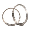 Sagebrook Home 17751-02 Metal, Set of 2, 14/17" Hammered Decorative Rings, Slvr
