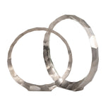 Sagebrook Home 17751-02 Metal, Set of 2, 14/17" Hammered Decorative Rings, Slvr