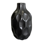Sagebrook Home 18655-03 Ceramic, 8" Honeycomb Dimpled Vase, Black