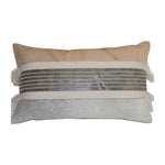 Sagebrook Home 60022-02 20X12" Leather, Cord Patchwork Decorative Pillow,