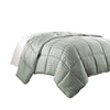 Benzara Cork Twin Comforter with Vertical Stripes and Stitched Details, Green