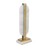 Sagebrook Home 17778 Metal/Marble, 18", Oval Disc Sculpture, White/Gold