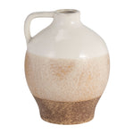 Sagebrook Home 18092 Ceramic, 9" Jug Vase, White/Tan