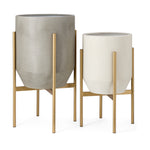 IMAX Worldwide Home Salvador Metal Planters - Set of 2