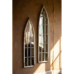 Kalalou CCG1544 Tall Wood and Metal Church Mirror Set of 2