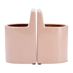 Sagebrook Home 16836-02 Ceramic, 6" Pouch Bookends, Blush