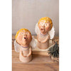 Kalalou H4033 Set of Two Caroling Clay Angels