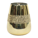 Sagebrook Home 80256-02 6" 26 Oz Balsam Fir Glitter Band Candle, Gold