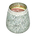 Sagebrook Home 80253-02 6" 18 Oz Santal Vanilla Mosaic Candle, Silver