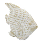 Sagebrook Home 17110 Ceramic, 7", Standing Fish Deco, White/Gld