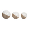 Sagebrook Home 17890-01 Ceramic, Set of 3 4/5/6", 2-Tone Orbs, Cream/White
