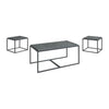 Benzara 3 Piece Nesting Coffee Table with 2 End Tables, Gray