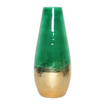 Sagebrook Home 18267-01 Glass, 11" Gold Dipped Vase, Green