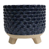 Sagebrook Home 80035-14 7" 27 Oz Ocean Mist Woven Candle, Navy