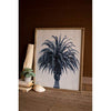 Kalalou CHH1309 Navy Blue Palm Tree Print Under Glass