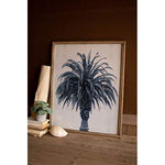 Kalalou CHH1309 Navy Blue Palm Tree Print Under Glass