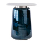 Sagebrook Home 16569-07 Marble Top, 22" Side Table Gls Base, Metallic